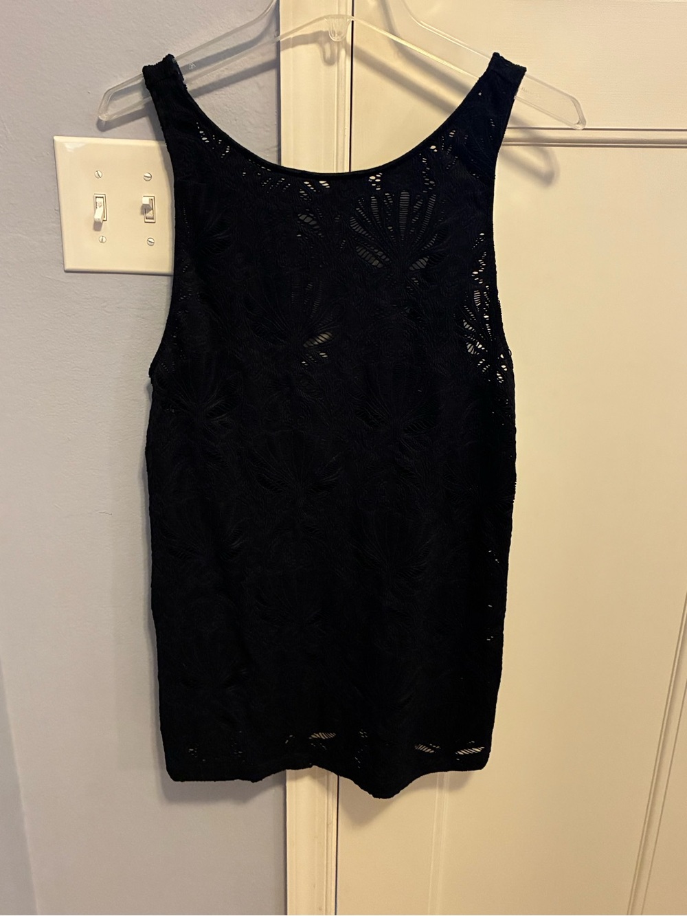 NWT Women’s Shade & Shore Crochet Swim Cover Up Dress Black Small S